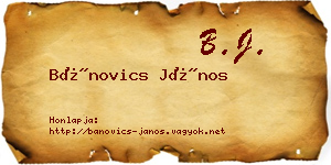 Bánovics János névjegykártya