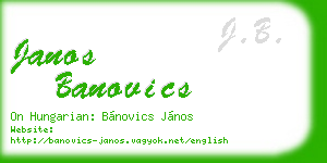 janos banovics business card